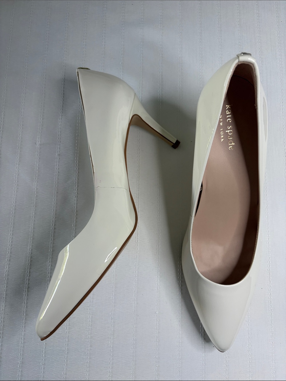 kate spade Cream Patent Pointed-Toe Stiletto Pumps